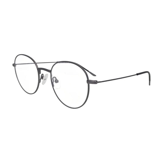 Grey round metal glasses N098, side view