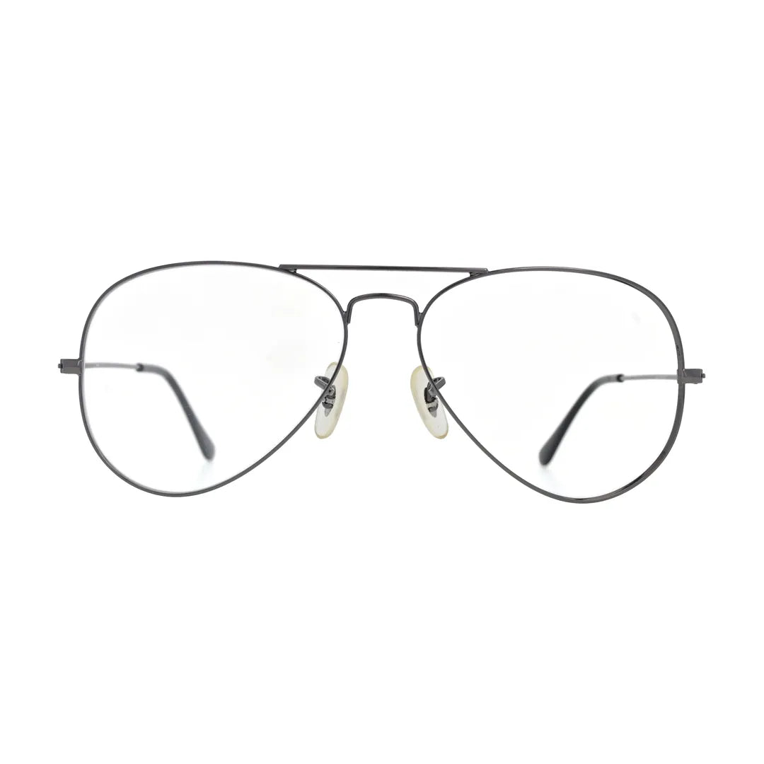 Gunmetal aviator glasses N093, grey pilot frame, front view