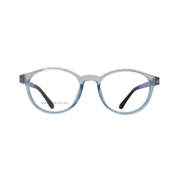 Kids Blue Eyeglasses Frame Lightweight Round Transparent Design