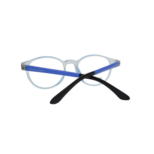 Kids Blue Eyeglasses Frame Lightweight Round Transparent Design