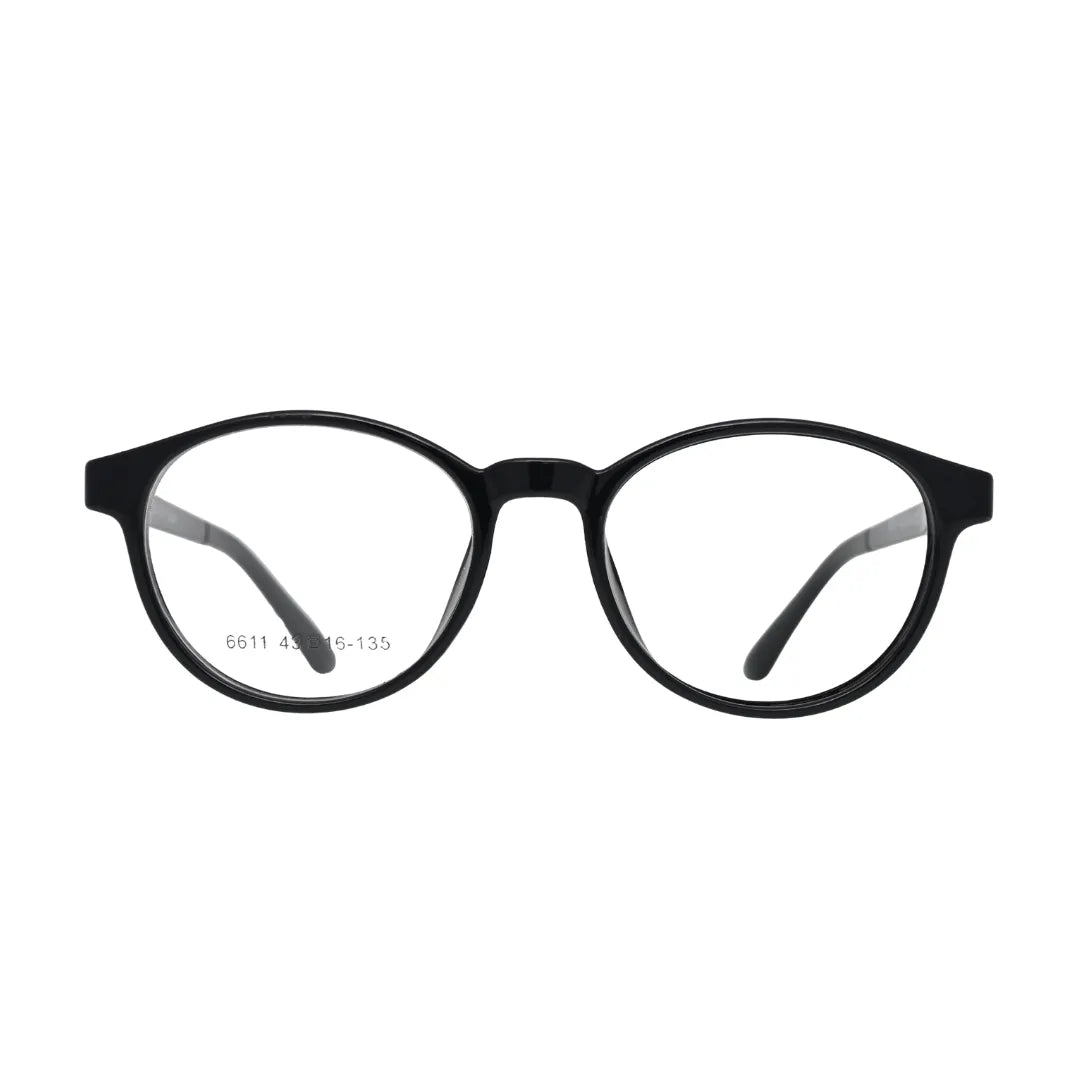 Kids Black Eyeglasses Frame Lightweight Round Comfortable Fit