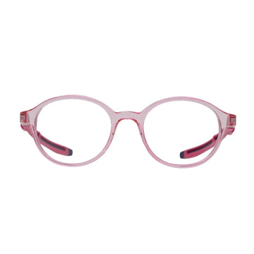 Kids Pink Round Glasses with Strap Support Flexible Secure Fit Frame