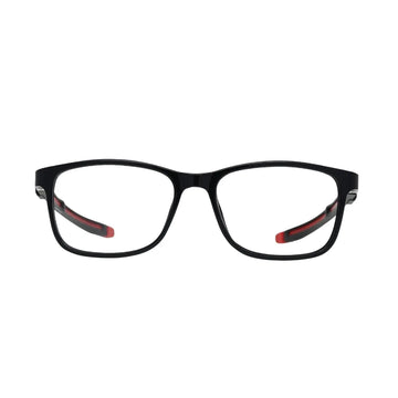 Black Rectangular Kids Eyeglasses with Performance Strap System – Precision Fit Frame