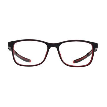 Black Red Dual-Tone Kids Eyeglasses with Secure Strap