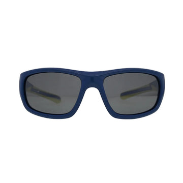 Kids Blue Sport Wrap Sunglasses  Navy Blue Frame with Grey Lenses