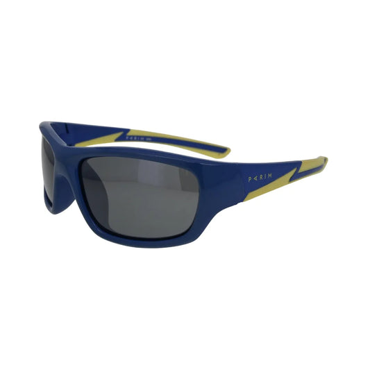 Kids Blue Sport Wrap Sunglasses  Navy Blue Frame with Grey Lenses