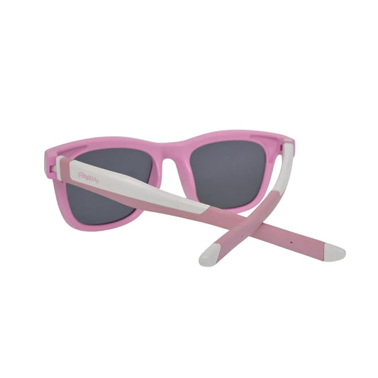 Kids Pink Wayfarer Sunglasses Gloss Pink Frame with White Temple Detail