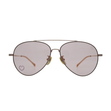 Kids Rose Gold Aviator Sunglasses Girls  Pink Lens with Heart Detail