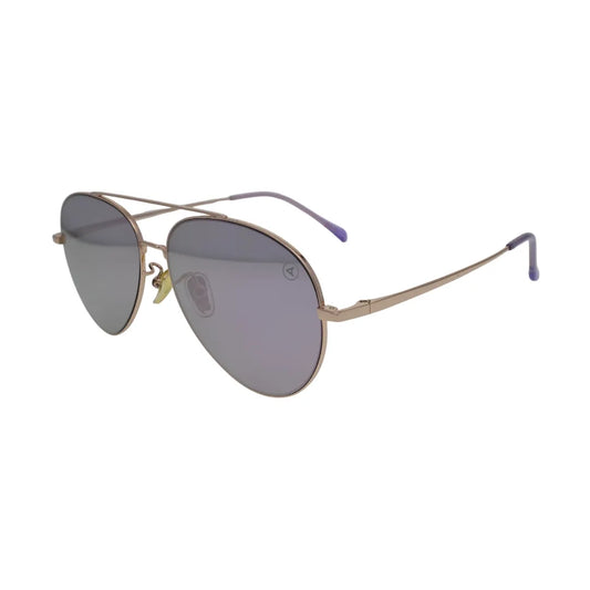 Kids Gold Aviator Sunglasses Purple Lenses  Rose Gold Metal Frame