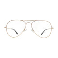 Large gold aviator glasses N094 with 58 mm lenses, front view