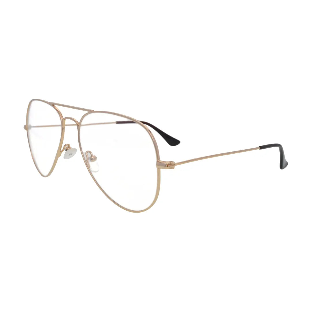 Large gold aviator glasses N094, side view