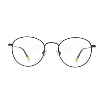 Small round glasses N096 in brown metal, front view