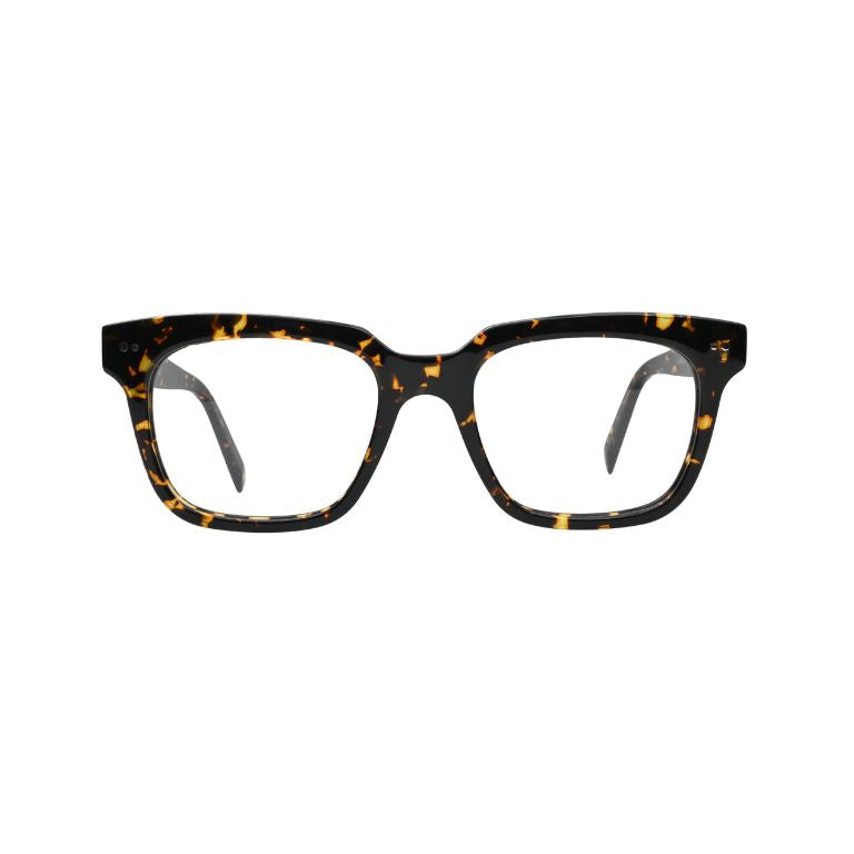 Bold and confident. This square tortoiseshell frame adds strong character to your everyday style.