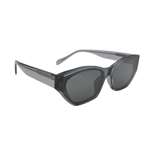 Transparent Grey Cat Eye Sunglasses Full Frame