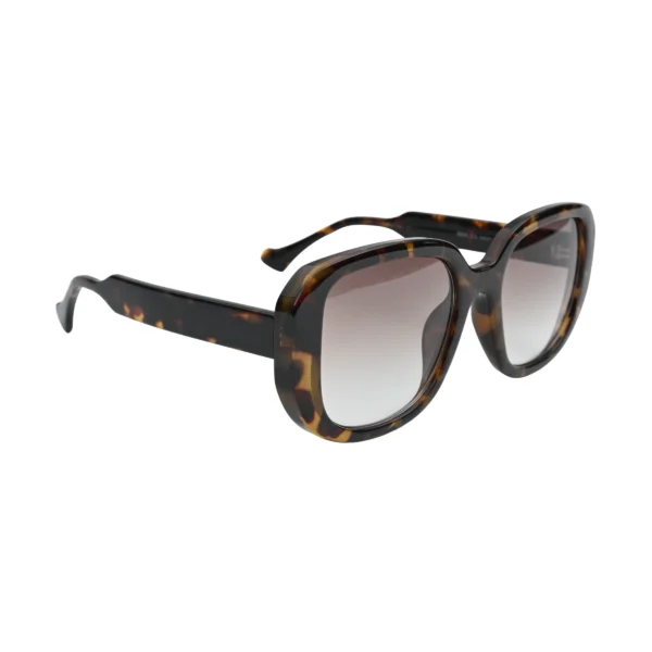 Tortoise Square Sunglasses Full Plastic Frame Full View
