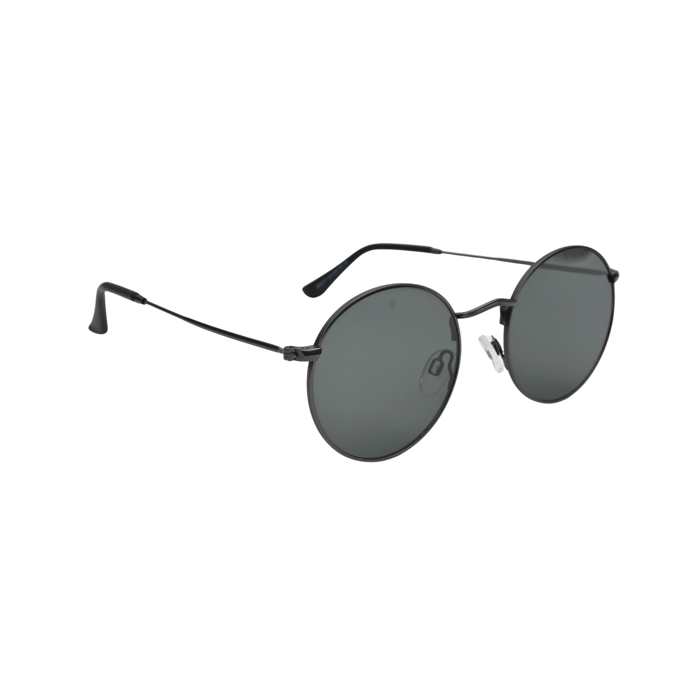 Matte Black Round Sunglasses Unisex Full Frame Plastic
