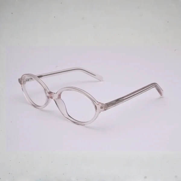 clear round eyeglass frame S037 front view on white background