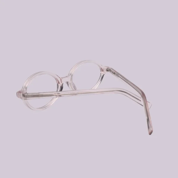 clear round eyeglass frame S037 front view on white background