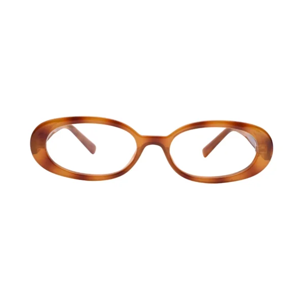 amber oval plastic frame front view on white background