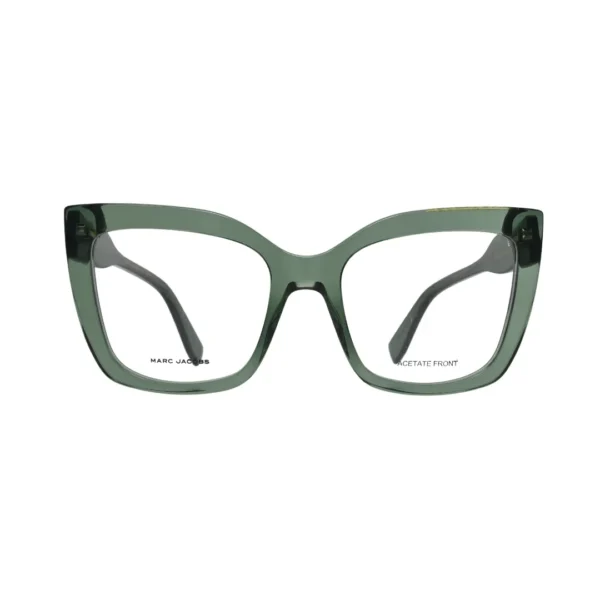 Marc Jacobs MARC 813 green square cat eye eyeglasses women — front view showing full-rim translucent green acetate frame