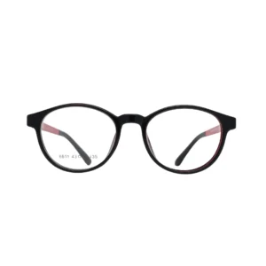 Kids Black Red Eyeglasses Frame Lightweight Round Comfortable Fit