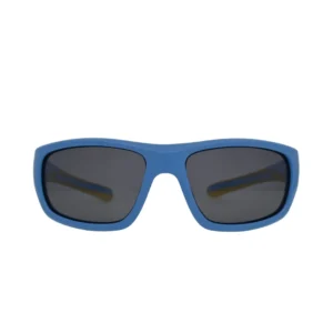 Kids Matte Blue Sport Wrap Sunglasses Sky Blue Frame with Grey Lenses