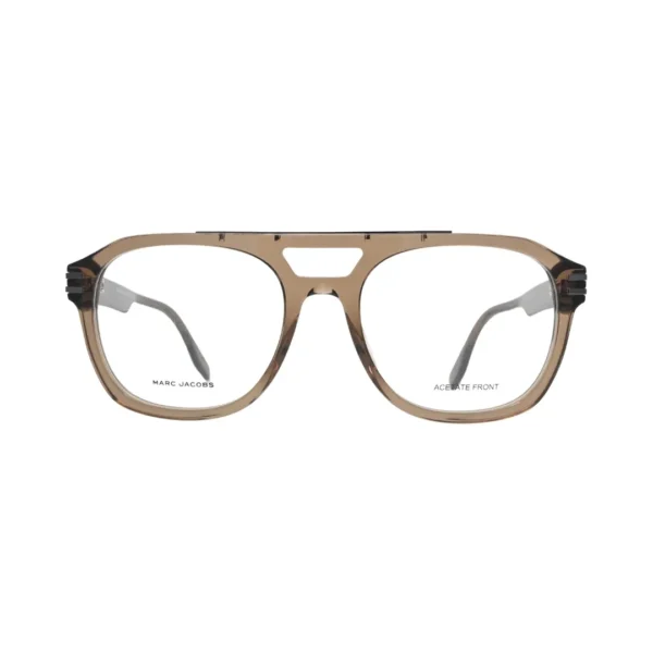 Marc Jacobs MARC 788 O9Q front view — transparent brown double-bar brow bridge acetate optical frame