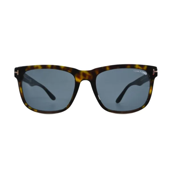 Front view of Tom Ford Stephenson square sunglasses with blue-grey lenses