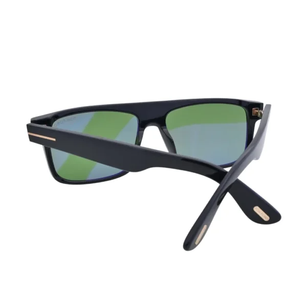 Tom Ford TF999 01N Philippe-02 black acetate green lens sunglasses rear view