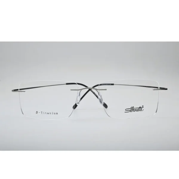 Silver Rimless Titanium Eyeglasses 1015 front view
