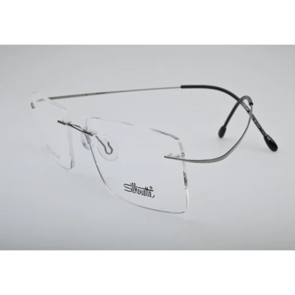 Silver Rimless Titanium Eyeglasses 1015 side profile