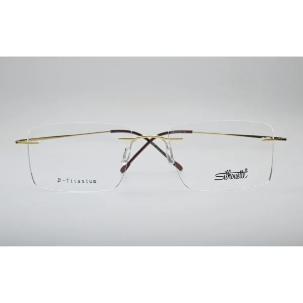 Gold Rimless Titanium Eyeglasses 1015 front view