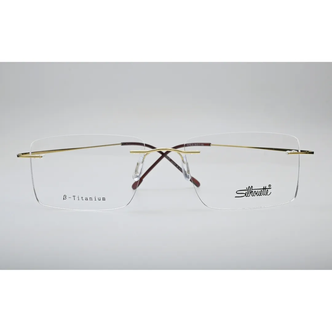 Gold Rimless Titanium Eyeglasses 1015 front view