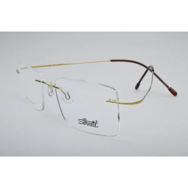 Gold Rimless Titanium Eyeglasses 1015 side profile
