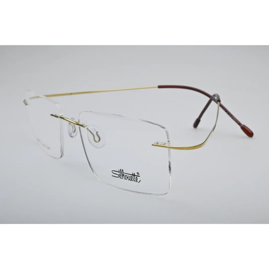 Gold Rimless Titanium Eyeglasses 1015 side profile
