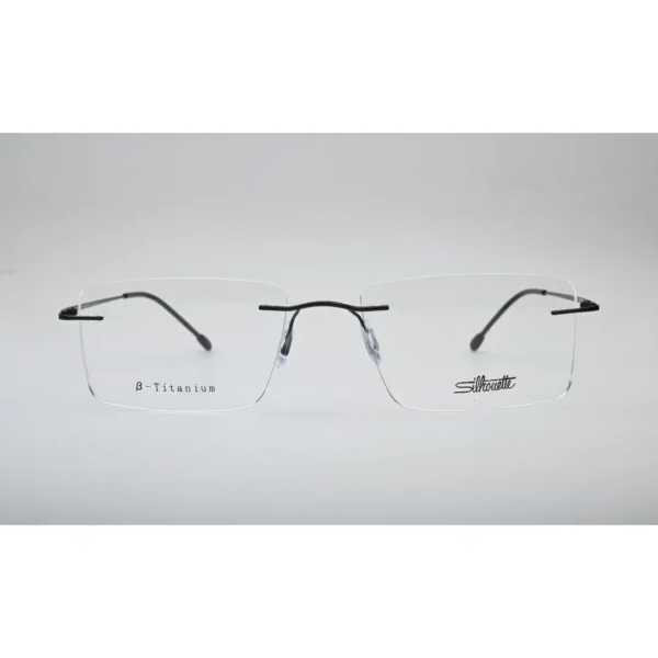 Black Rimless Titanium Eyeglasses 1025 front view