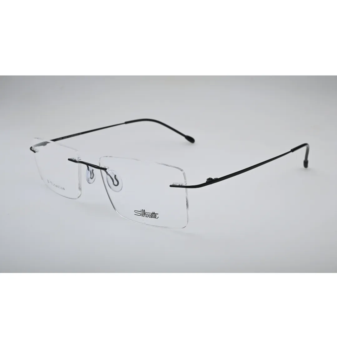 Black Rimless Titanium Eyeglasses 1025 side profile