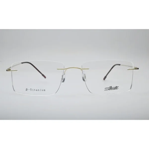 Gold Titanium Rimless Glasses 1026 front view