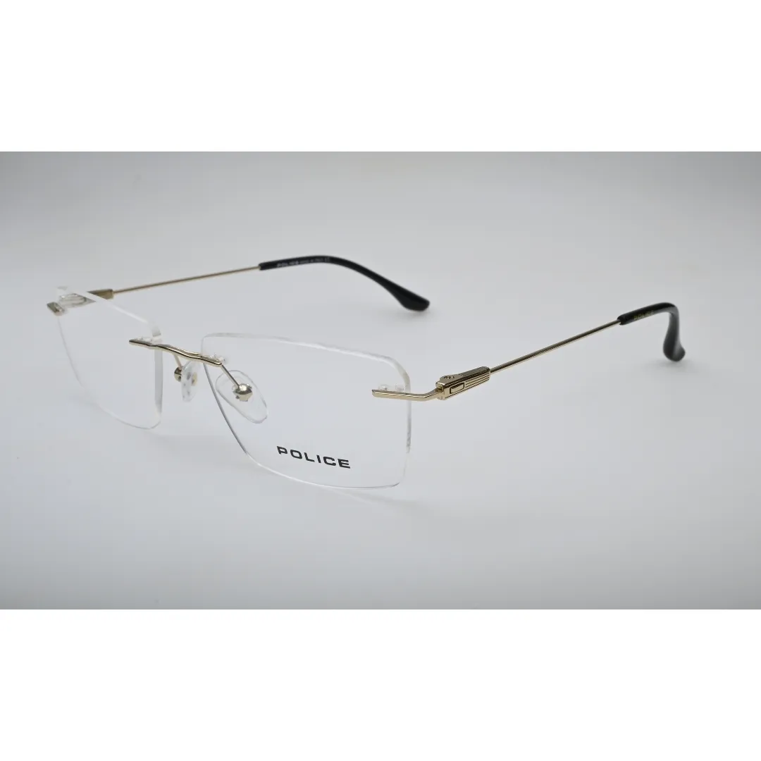 Gold Three-Piece Rimless Eyeglasses 20009J back view