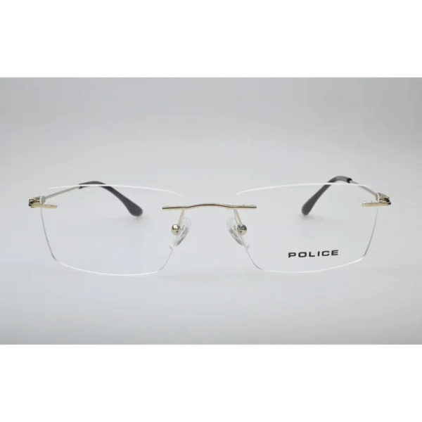Gold Three-Piece Rimless Eyeglasses 20009J front view