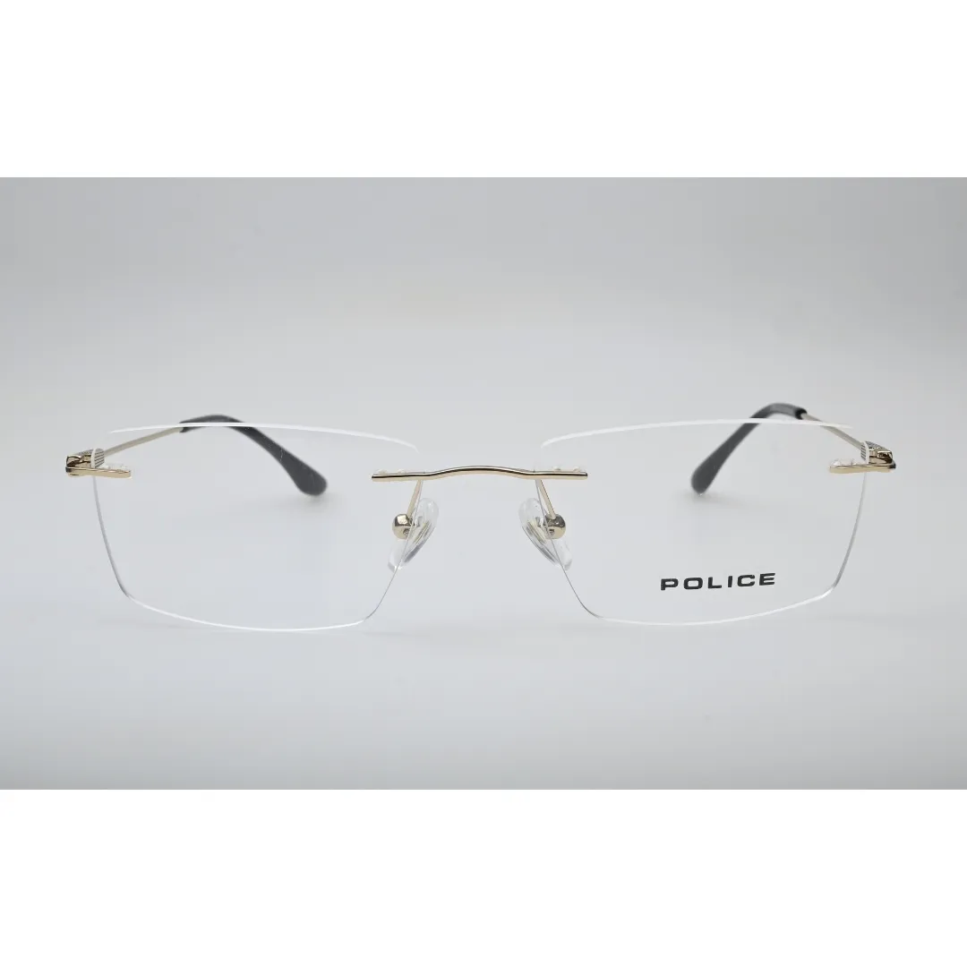 Gold Three-Piece Rimless Eyeglasses 20009J front view
