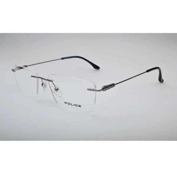 Silver Three-Piece Rimless Eyeglasses 20009J front view