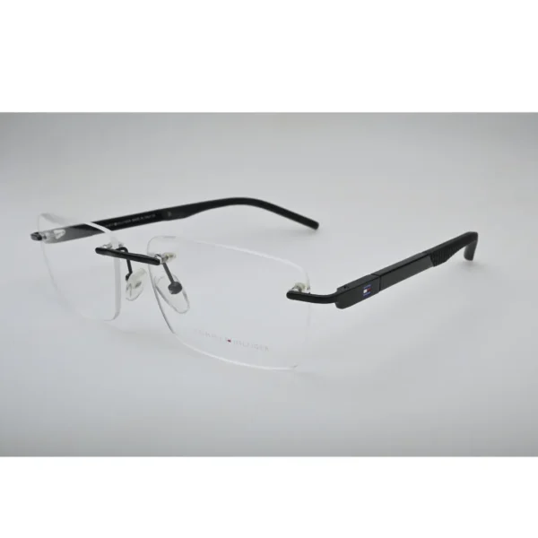 Black Rimless Metal Glasses 6449 back view