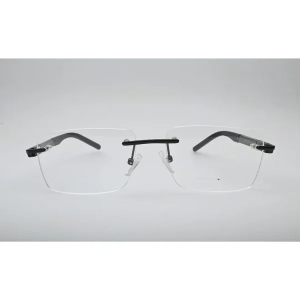 Black Rimless Metal Glasses 6449 front view