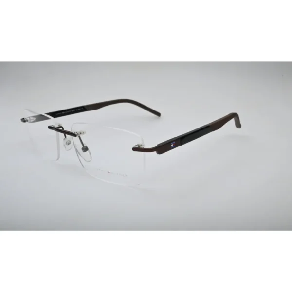 Brown Rimless Eyeglasses 6449 back view