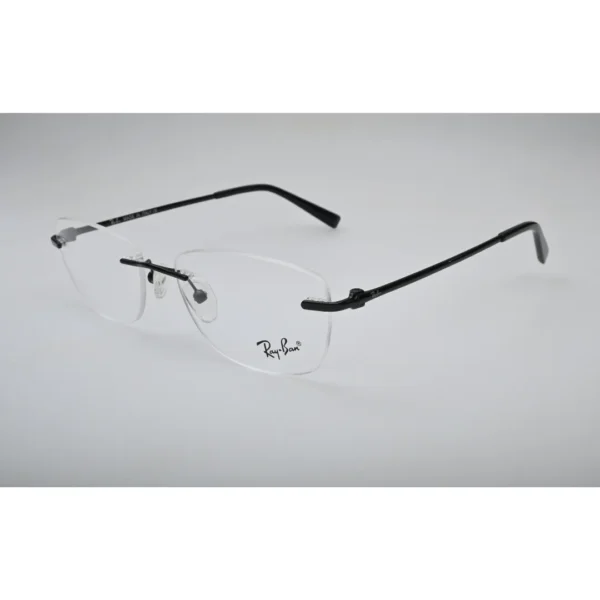 Black Rimless Metal Eyeglasses 8842 back view