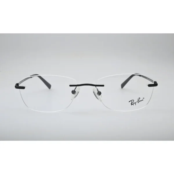 Black Rimless Metal Eyeglasses 8842 front view