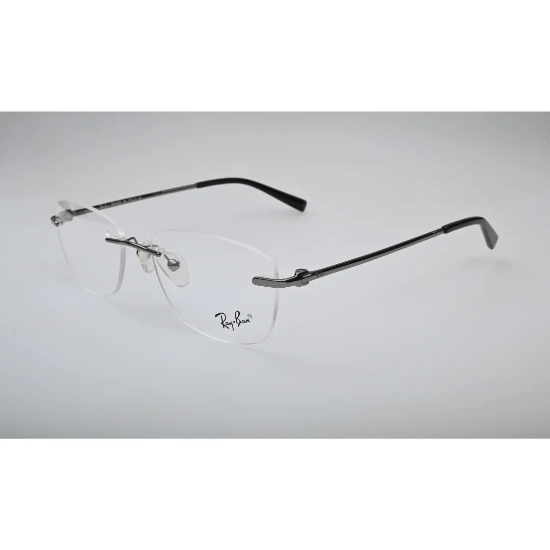 Gunmetal Rimless Eyeglasses 8842 back view