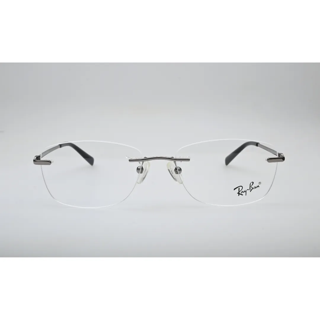 Gunmetal Rimless Eyeglasses 8842 front view