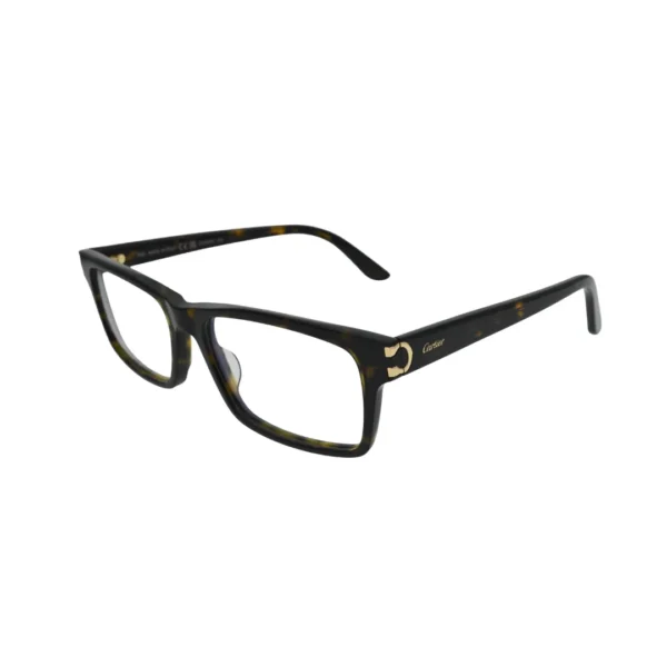 Cartier Signature C de Cartier CT0005O 005 Havana Rectangular Eyeglasses back view